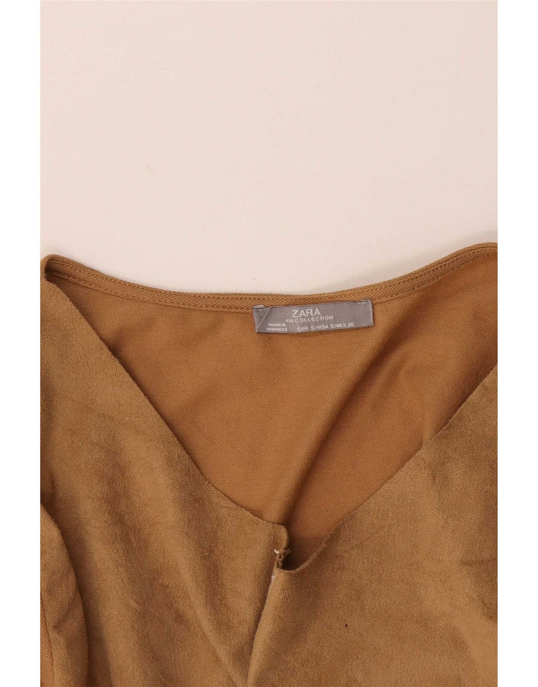 Zara Damen Bluse Top UK 10 Small Braun