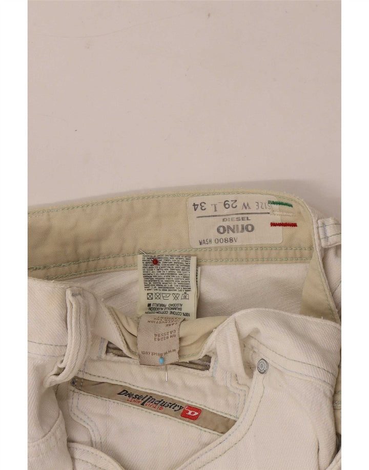 Diesel Herren Onijo Straight Jeans W29 L34 Weiße Baumwolle