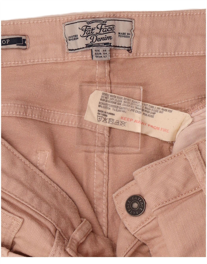 FAT FACE Damen-Cropped-Jeans UK 16 Large W34 L23 Rosa Baumwolle
