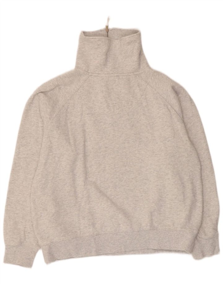 Crew Clothing Damen Crop Zip Neck Sweatshirt Pullover UK 12 Mittelgrau