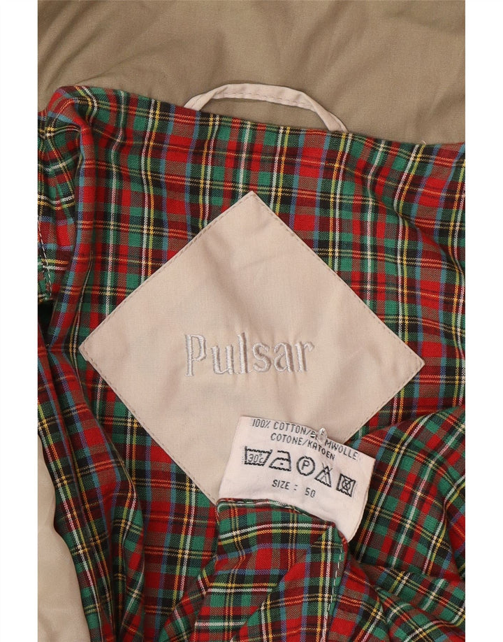 Vintage Herren Bomberjacke IT 50 Large Beige Polyester