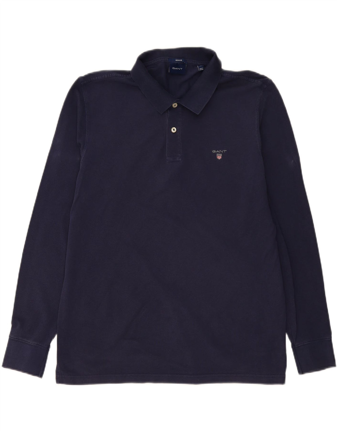GANT Herren-Poloshirt, langärmelig, normal, XL, Marineblau, Baumwolle