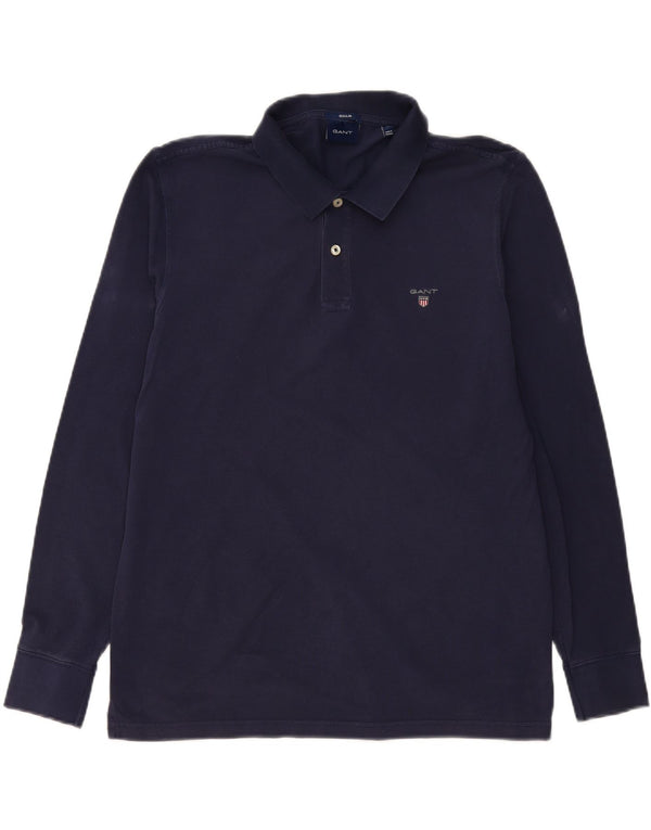 GANT Herren-Poloshirt, langärmelig, normal, XL, Marineblau, Baumwolle