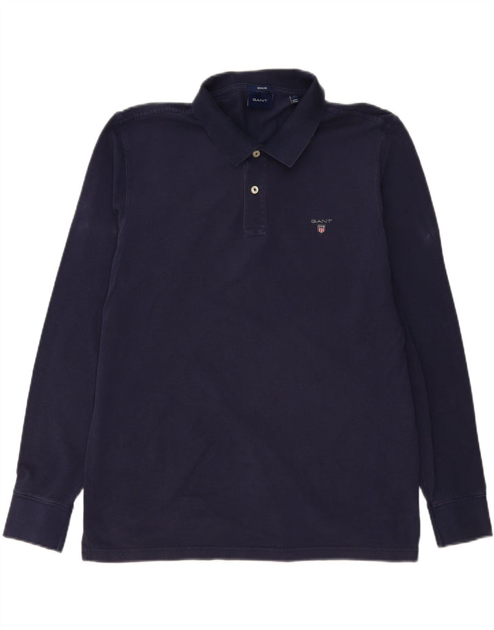 GANT Herren-Poloshirt, langärmelig, normal, XL, Marineblau, Baumwolle