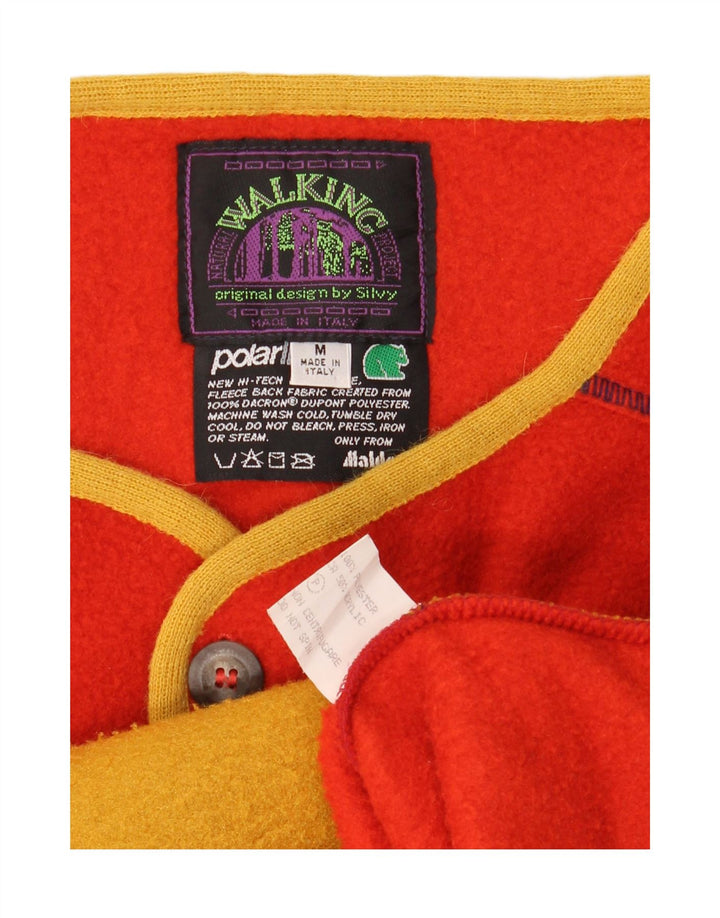 Silvy Damen-Fleeceweste UK 14 Mittelrotes Colourblock-Polyester