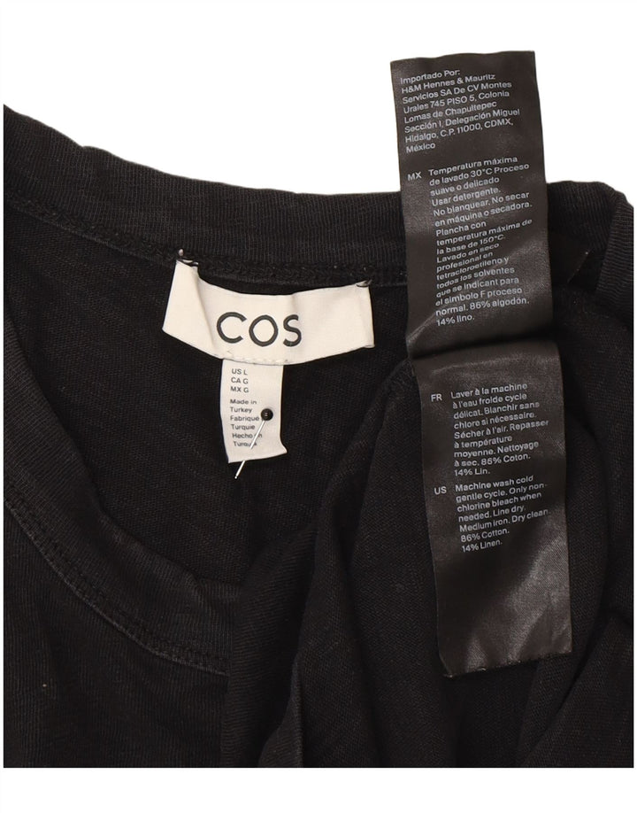 Cos Herren T-Shirt Top Large Schwarz Baumwolle