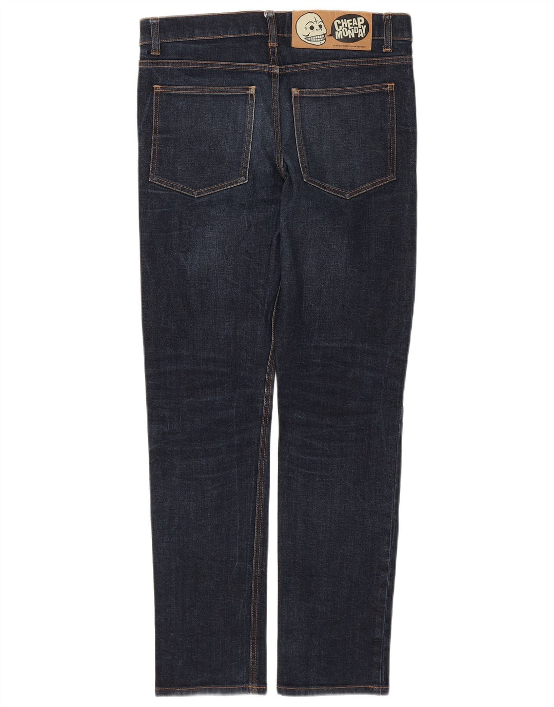 CHEAP MONDAY Herren Slim Jeans W32 L31 Marineblaue Baumwolle