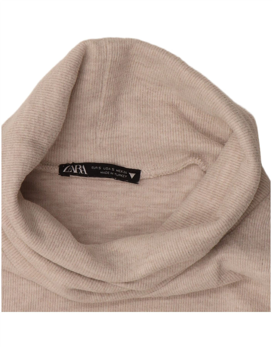 Ärmelloses Blusenoberteil mit Rollkragen für Damen von Zara, Gr. 40, Größe S, Weiß