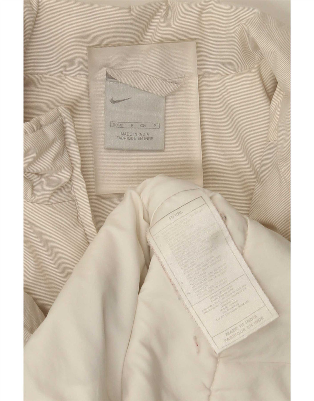 Nike Damen Übergroße gepolsterte Jacke US 4/6 Small Beige Polyester