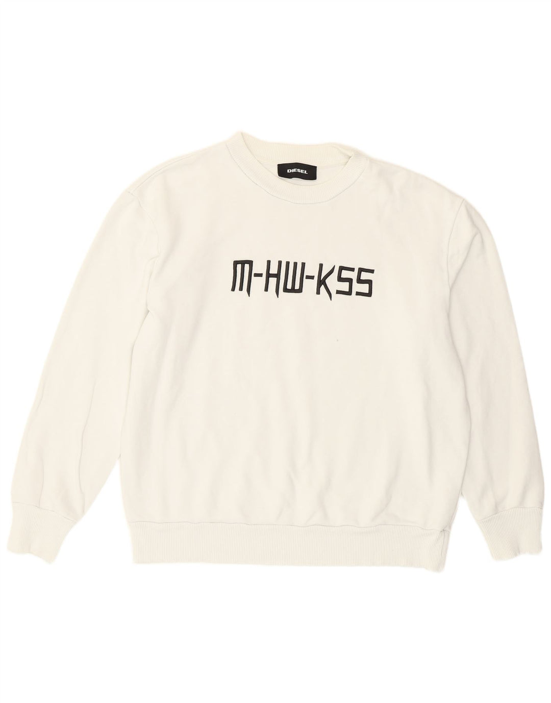 Diesel Herren-Sweatshirt mit Grafik, Größe S, weiße Baumwolle