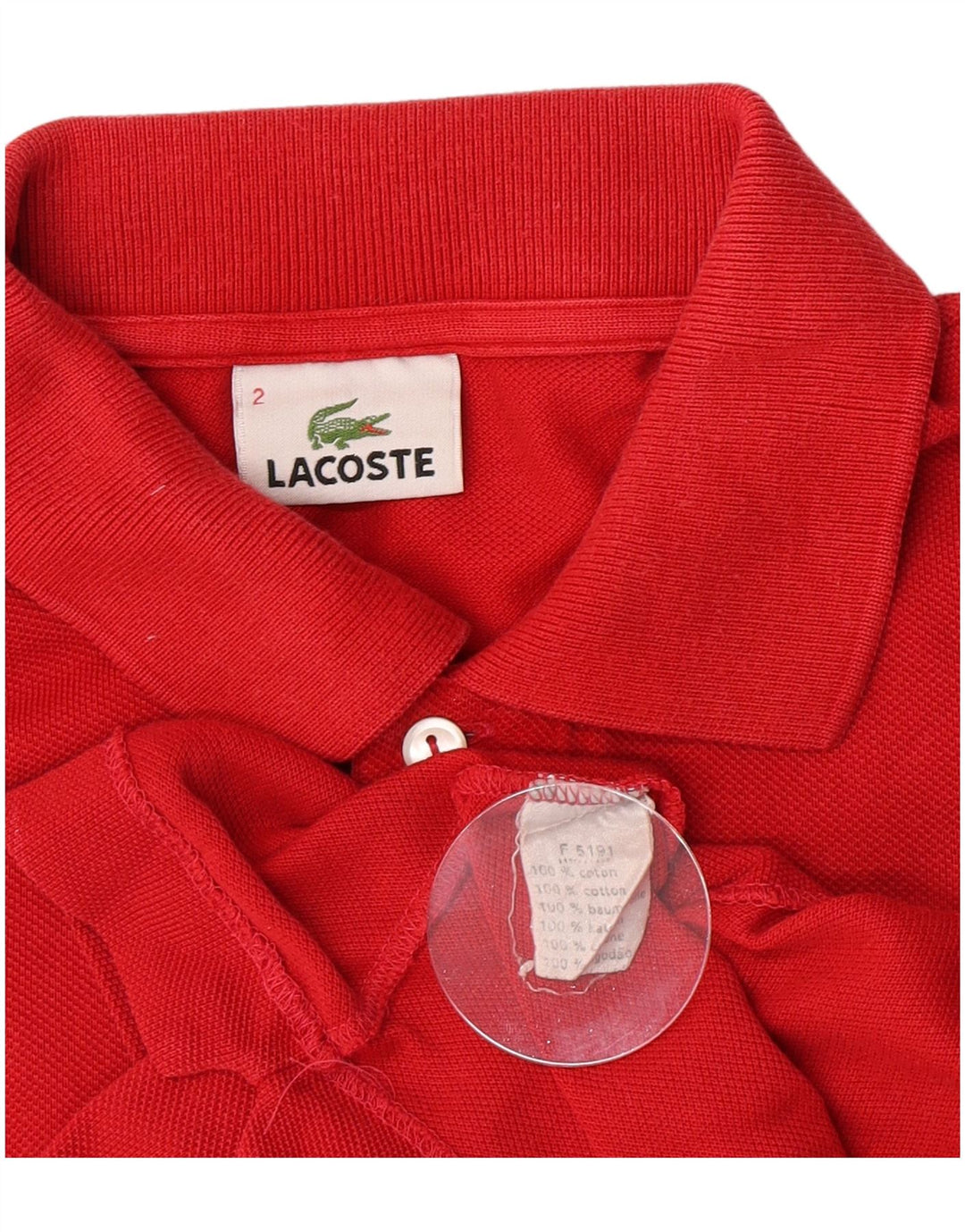 Lacoste Herren-Poloshirt, Größe 2 XS, rote Baumwolle