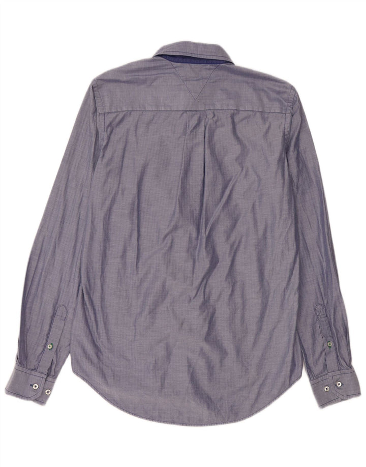 Tommy Hilfiger Herren-Hemd mit individueller Passform, klein, aus blauer Baumwolle