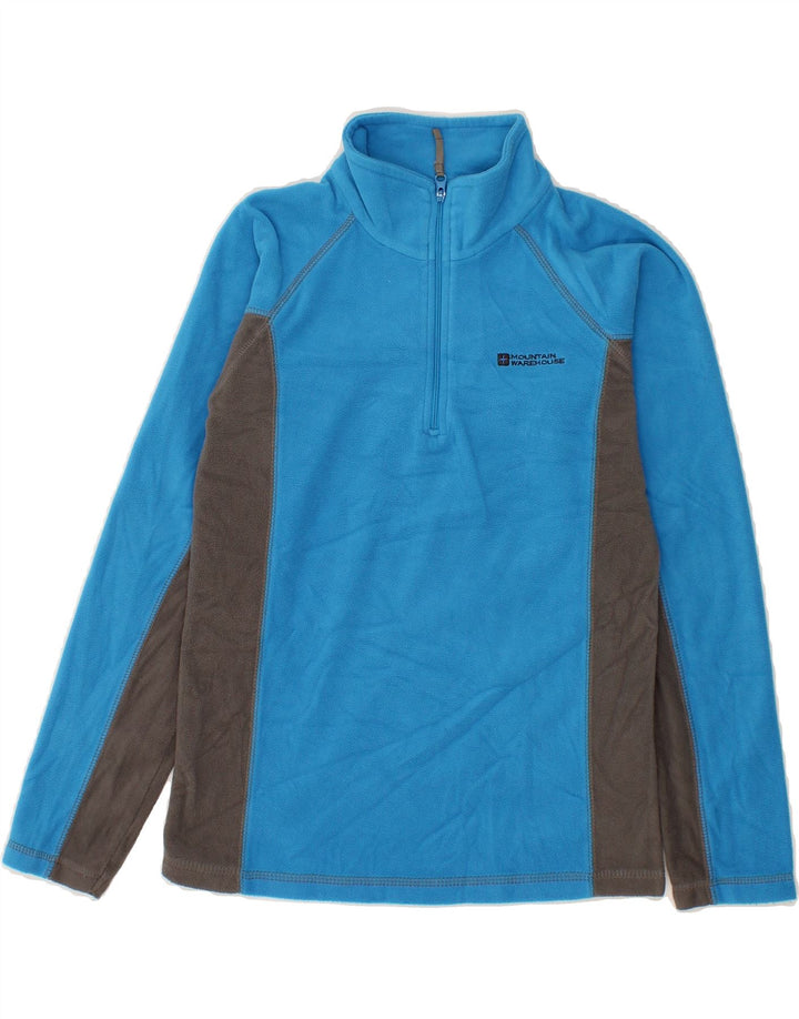 MOUNTAIN WAREHOUSE Boys Zip Neck Fleece Jumper 11-12 Years Blue Vintage Mountain Warehouse and Second-Hand Mountain Warehouse from Messina Hembry 