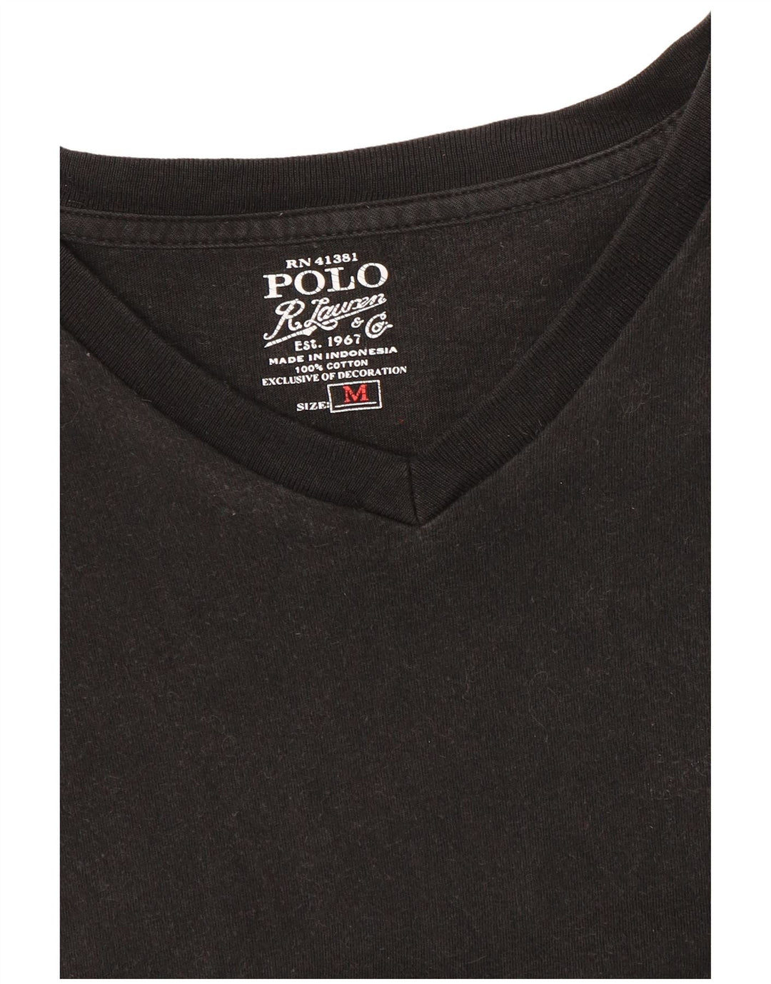 Polo Ralph Lauren Herren-T-Shirt-Oberteil aus mittelschwarzer Baumwolle