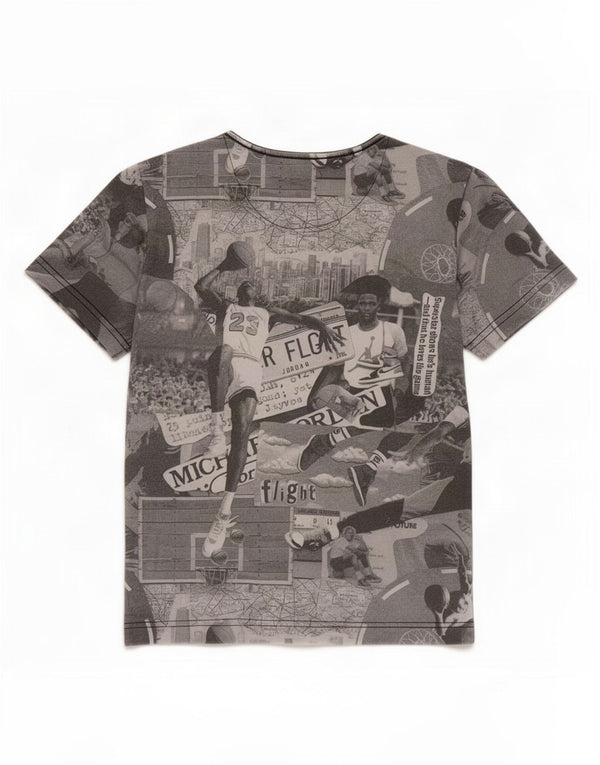 Jordan Grafik-T-Shirt für Jungen, 10–11 Jahre, mittelgraue Patchwork-Baumwolle
