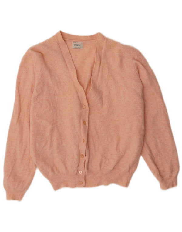 Benetton Damen-Cardigan-Pullover UK 14 Große rosa gesprenkelte Wolle