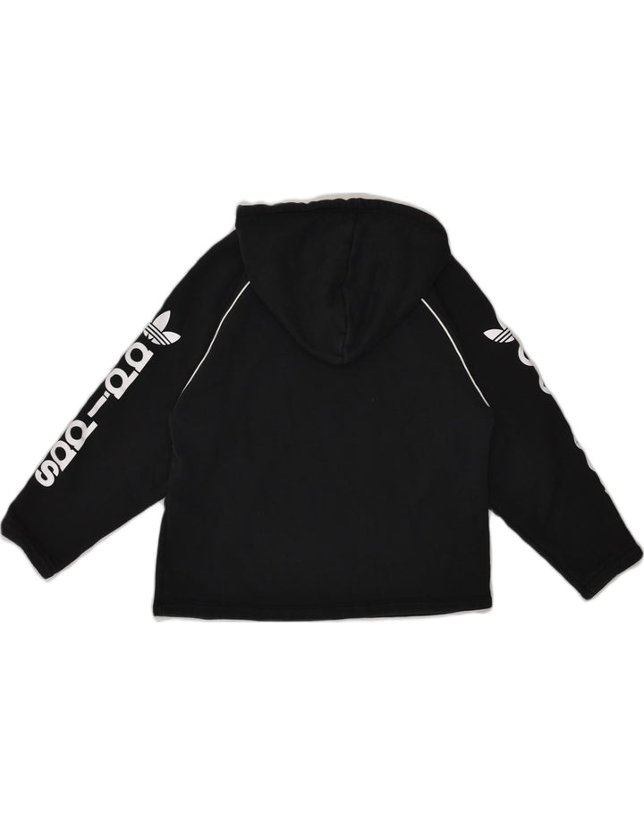 ADIDAS Womens Graphic Hoodie Jumper UK 8 Small Black | Vintage Adidas | Thrift | Second-Hand Adidas | Used Clothing | Messina Hembry 