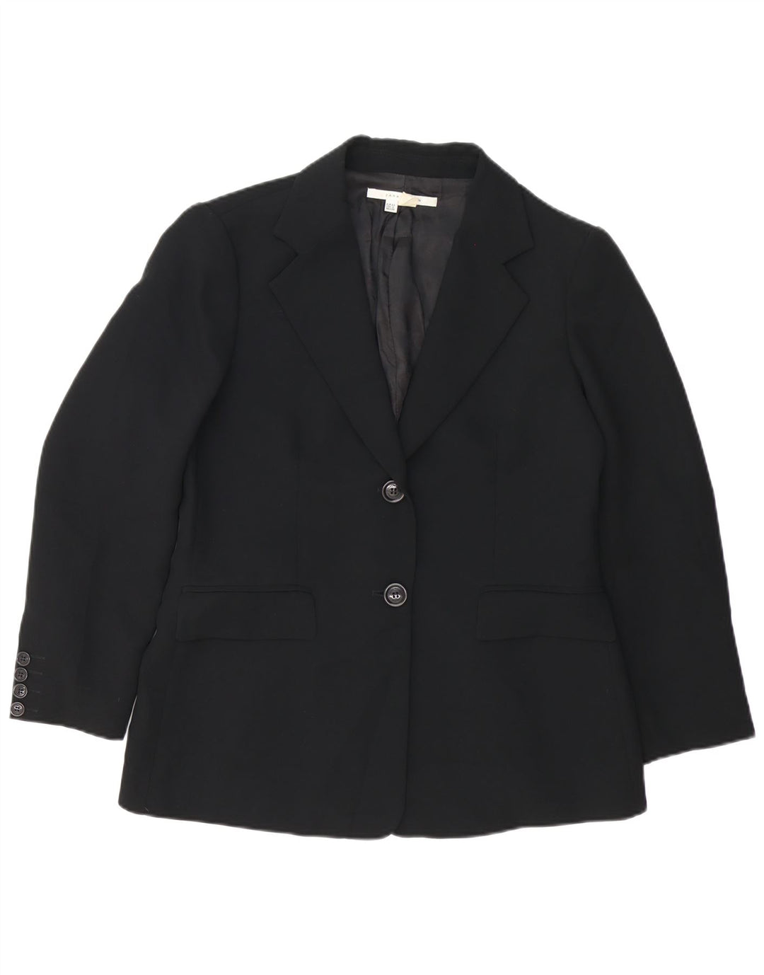 Zara Damen 2-Knopf-Blazerjacke EU 44 XL Schwarz Polyester