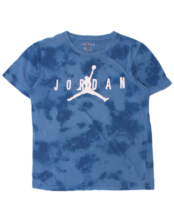 Jordan T-Shirt mit Grafik für Jungen, 12–13 Jahre, Größe L, Blau, Batikfärbung