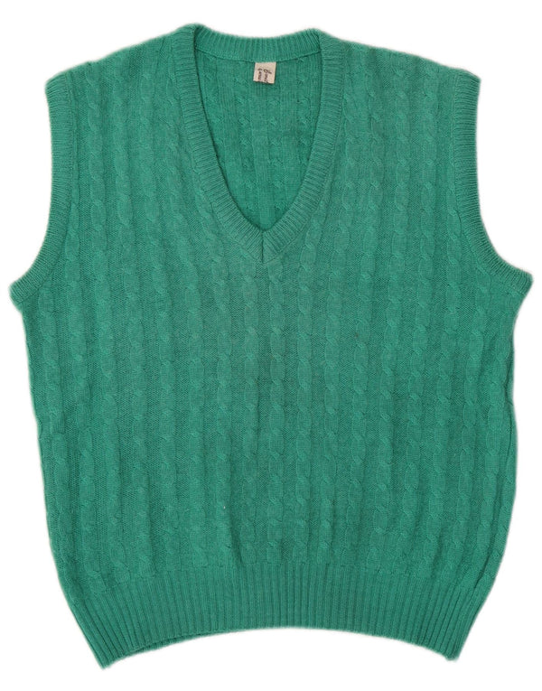 VINTAGE Damen Weste Tank Top UK 14 Mittelgrün