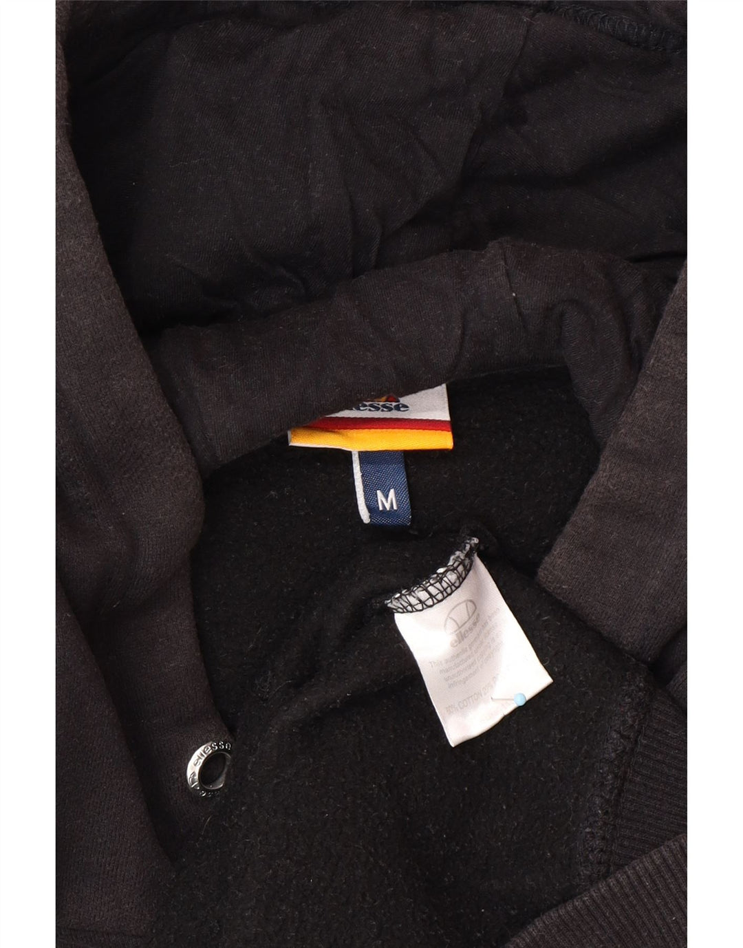 ELLESSE Herren-Kapuzenpullover mit Grafik, mittelschwarz, Baumwolle
