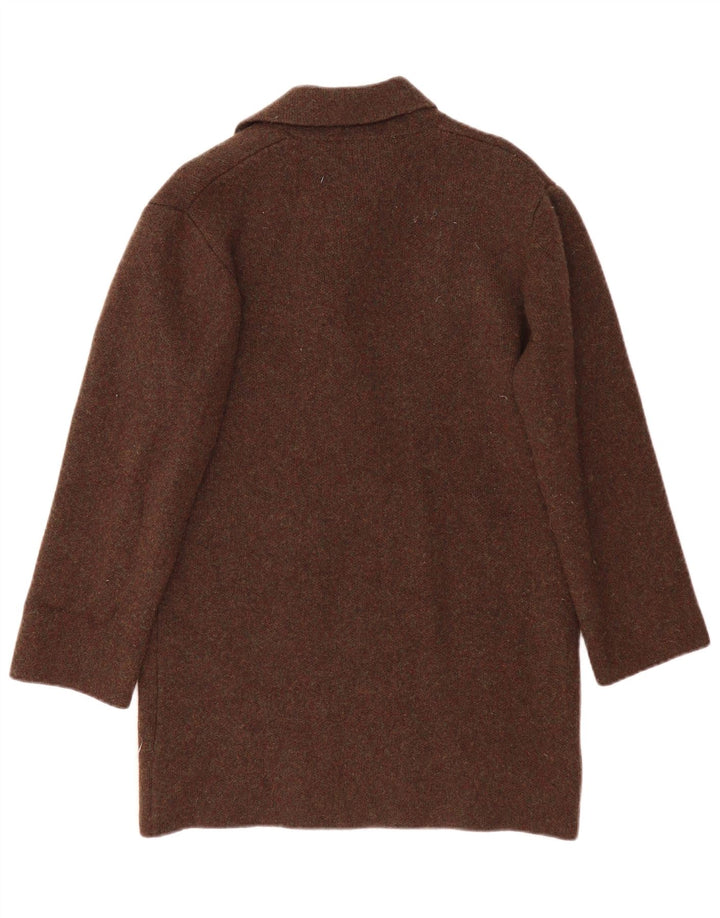 Zara Damen Übergroßer Mantel UK 10 Small Khaki Wolle