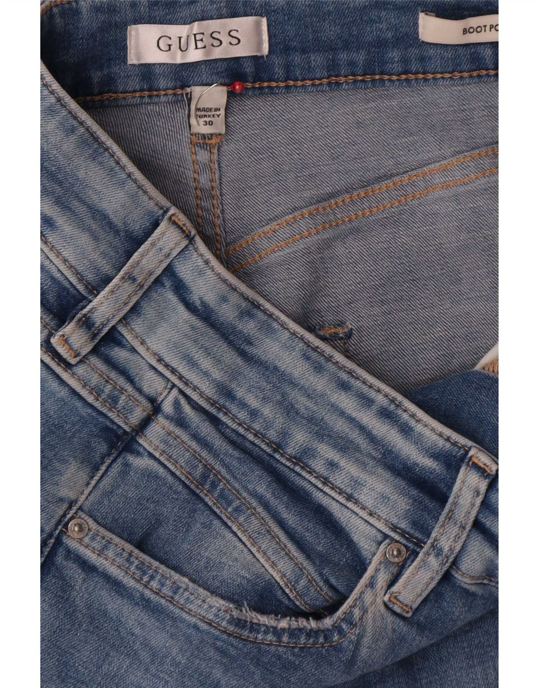 Guess Bootcut-Jeans für Damen, W30, L30, blaue Baumwolle