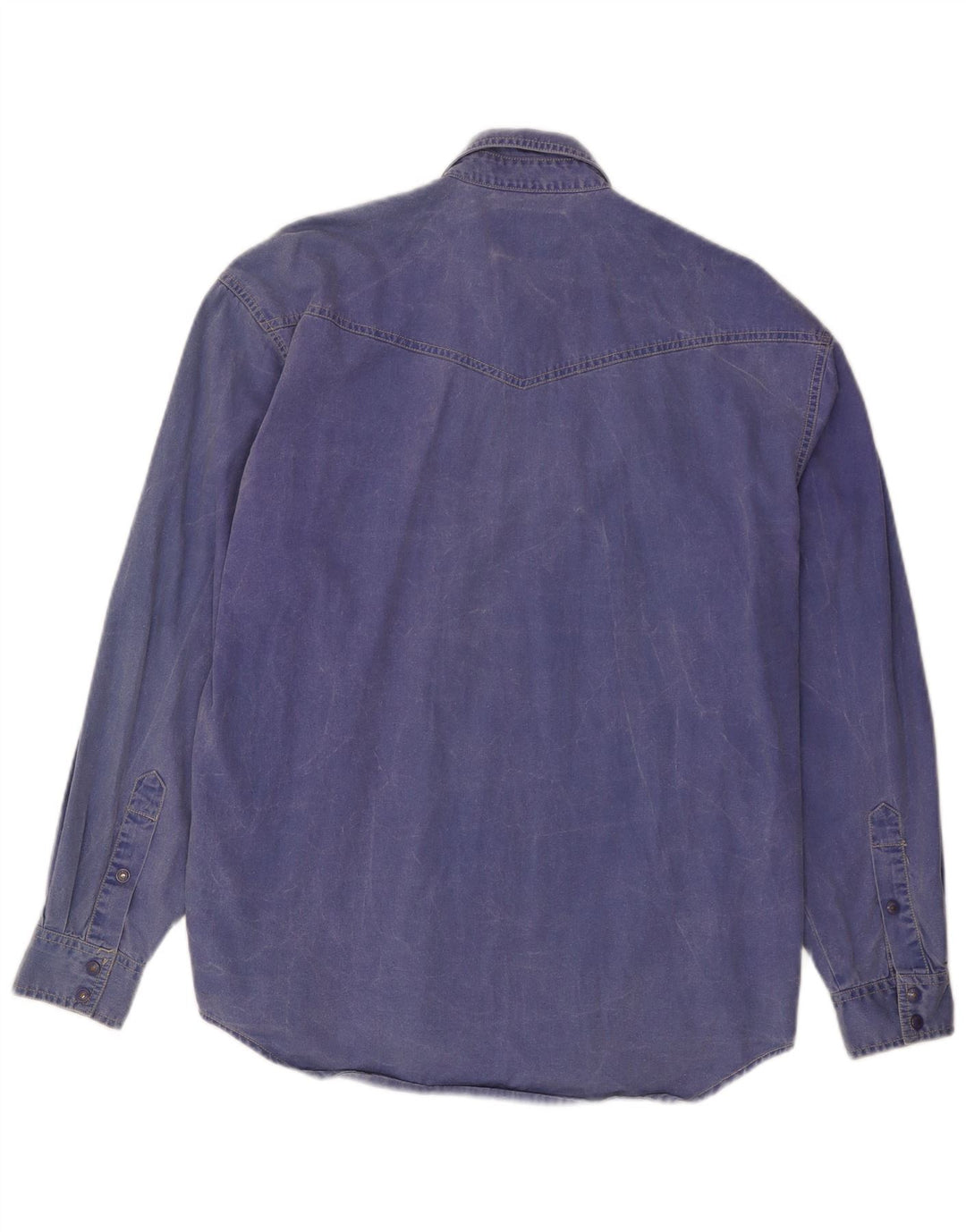 WRANGLER Herrenhemd mittelblaue Baumwolle