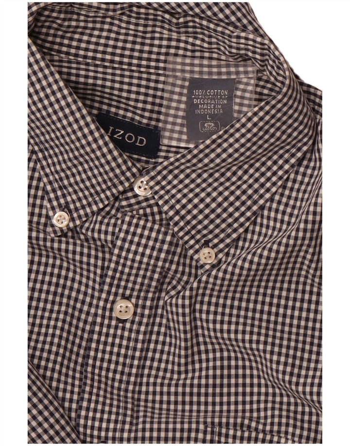 IZOD Herrenhemd, groß, marineblau, Gingham-Baumwolle