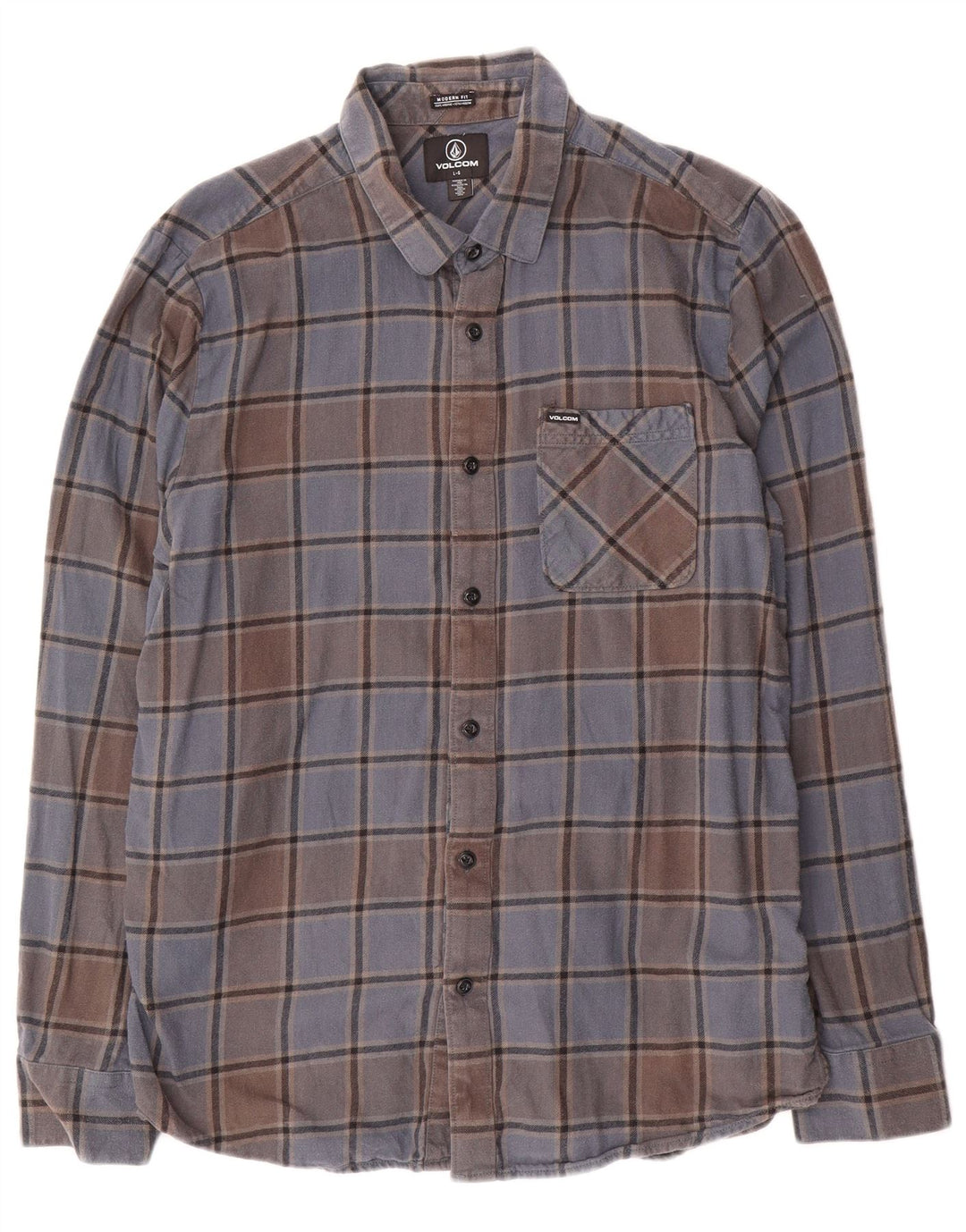 Volcom Herren-Flanellhemd mit moderner Passform, groß, blau, kariert, Baumwolle