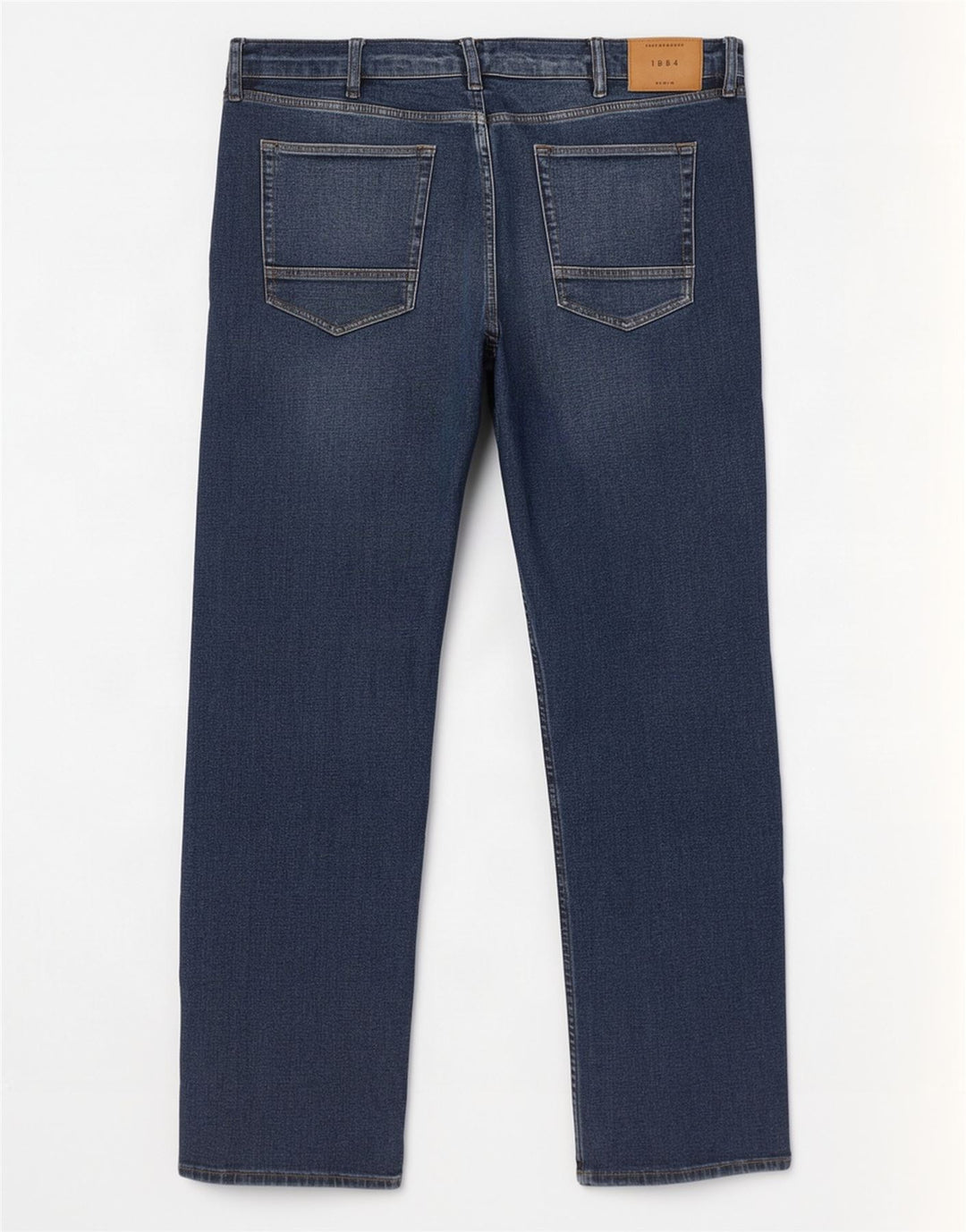 Marks & Spencer Herren Regular Straight Jeans W42 L31 Marineblaue Baumwolle