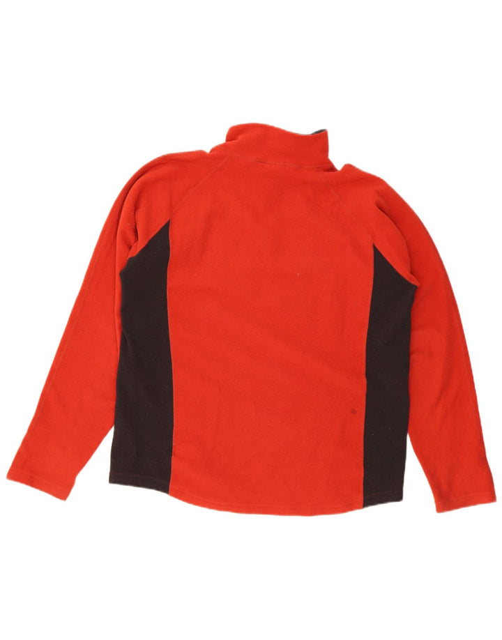 HELLY HANSEN Mens Zip Neck Fleece Jumper Large Red Colourblock Polyester