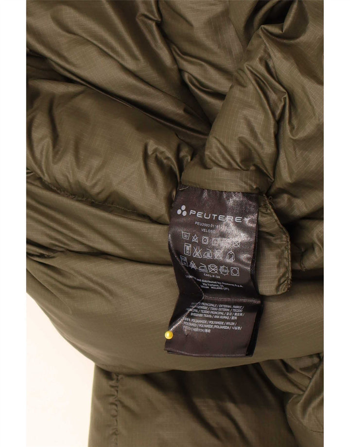 PEUTEREY Wattierte Damenjacke mit Kapuze, UK 16, Größe L, Khaki, Polyamid