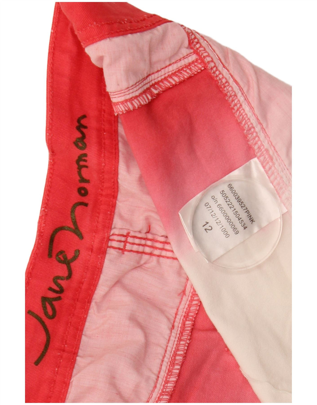 Jane Norman Damen Denim-Minirock UK 12 Medium W32 Rote Colourblock-Baumwolle