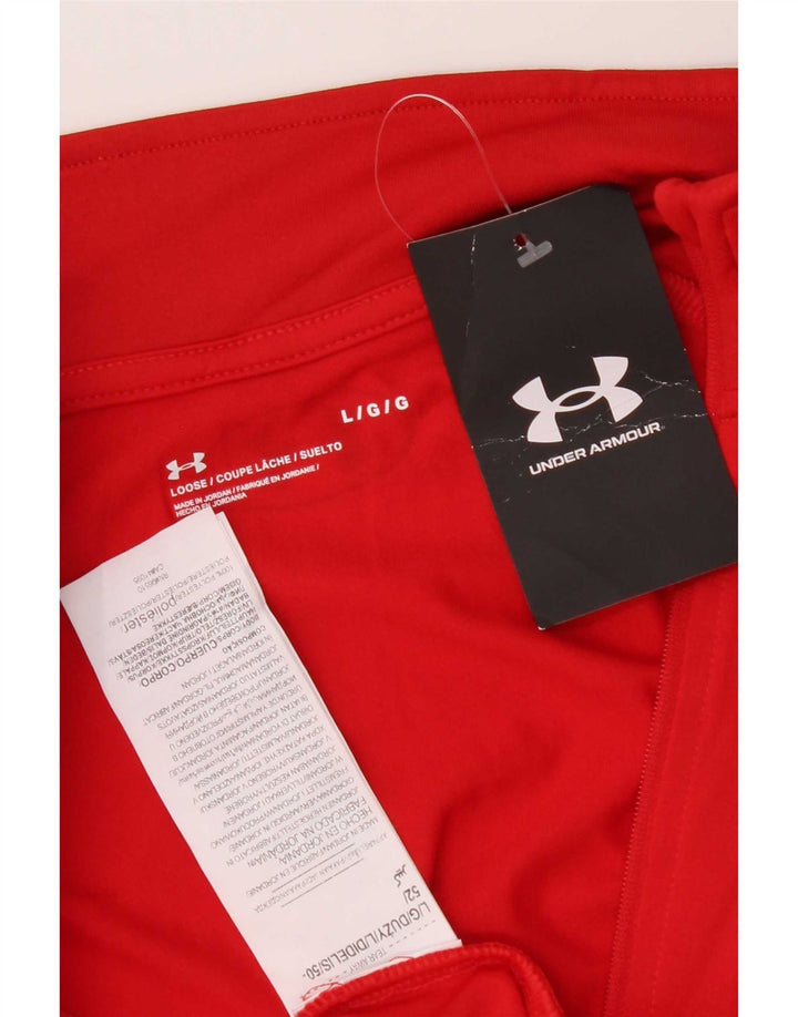 Under Armour Herren Loose Fit Pullover-Trainingsoberteil mit Reißverschluss und Halsausschnitt, Größe L, Rot