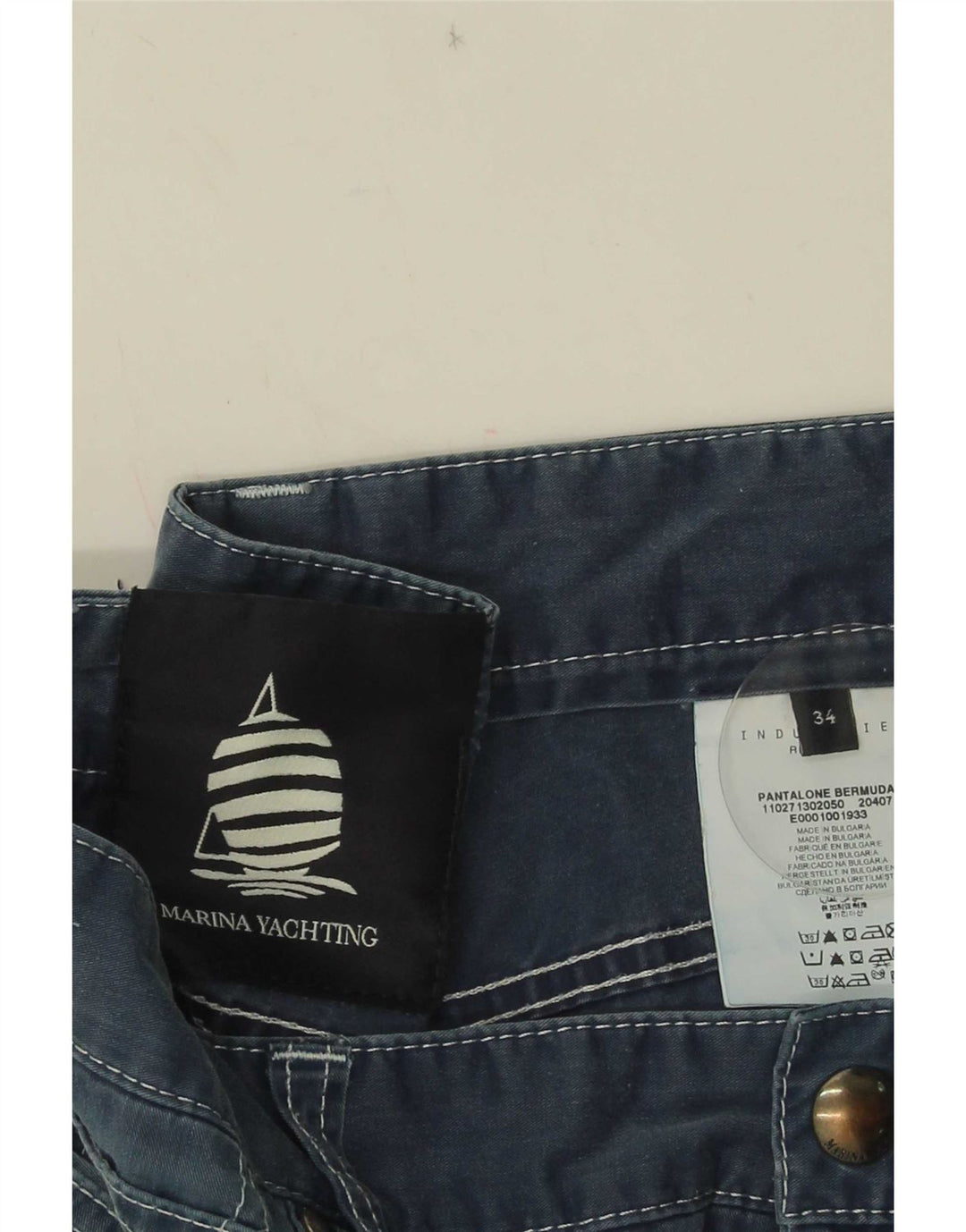 Marina Yachting Herren-Jeansshorts, W34, Größe L, Blau, Baumwolle