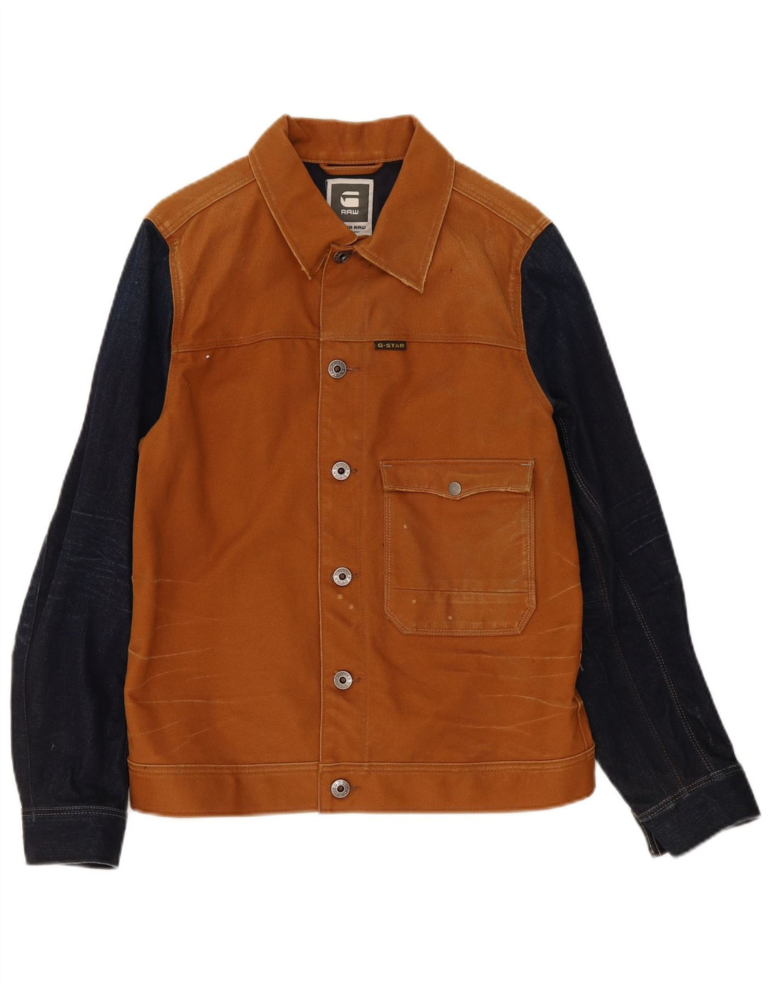 G-Star Herren Bomberjacke UK 40 Große braune Colourblock-Baumwolle