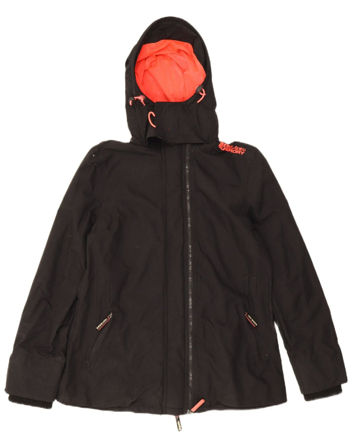 Superdry Damen The Windmac Graphic Windjacke UK 16 Large Schwarz