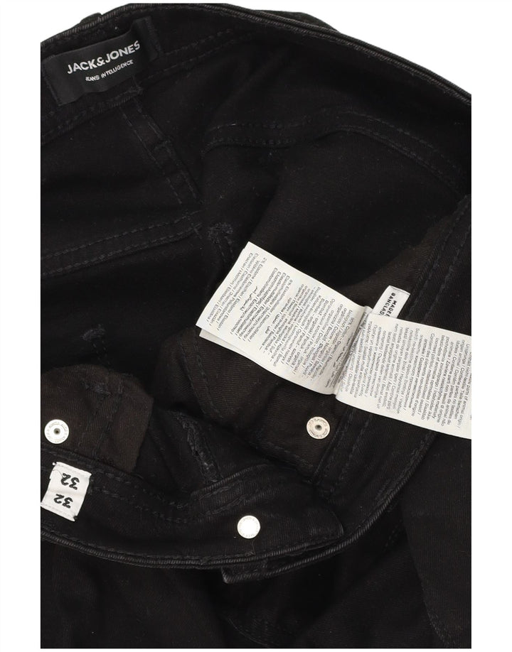 Jack & Jones Herren GLENN Slim Jeans W32 L32 Schwarze Baumwolle