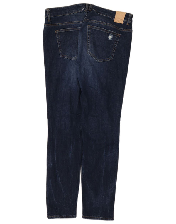 Zara Damen Distressed Skinny Jeans EU 42 Large W32 L28 Blau