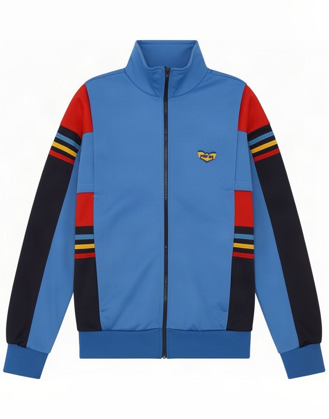 POP 84 Herren-Trainingsanzug, Oberteil, Jacke, klein, blau, Farbblock