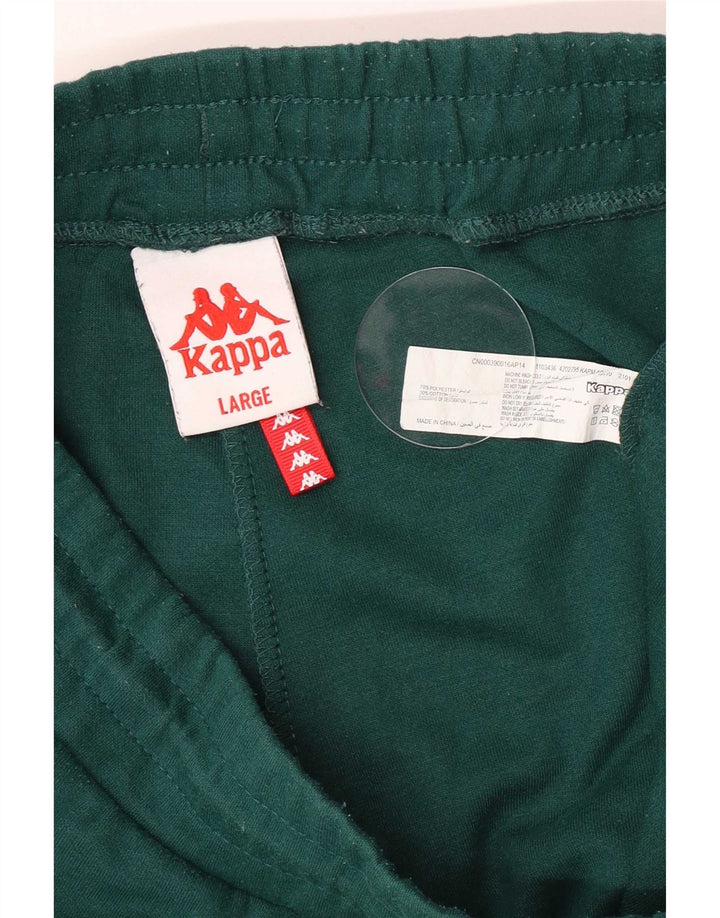 Kappa Herren-Sportshorts, groß, grün gestreift, Polyester