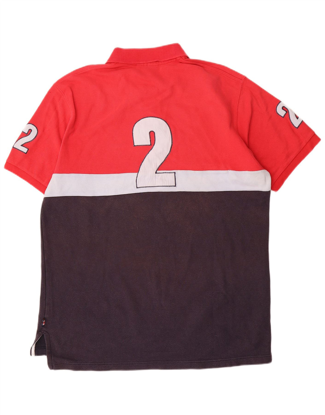 Hackett Herren-Poloshirt mit Grafik, groß, rot, Colourblock-Baumwolle