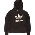 ADIDAS Womens Graphic Hoodie Jumper EU 40 Medium Black Cotton Vintage Adidas and Second-Hand Adidas from Messina Hembry 