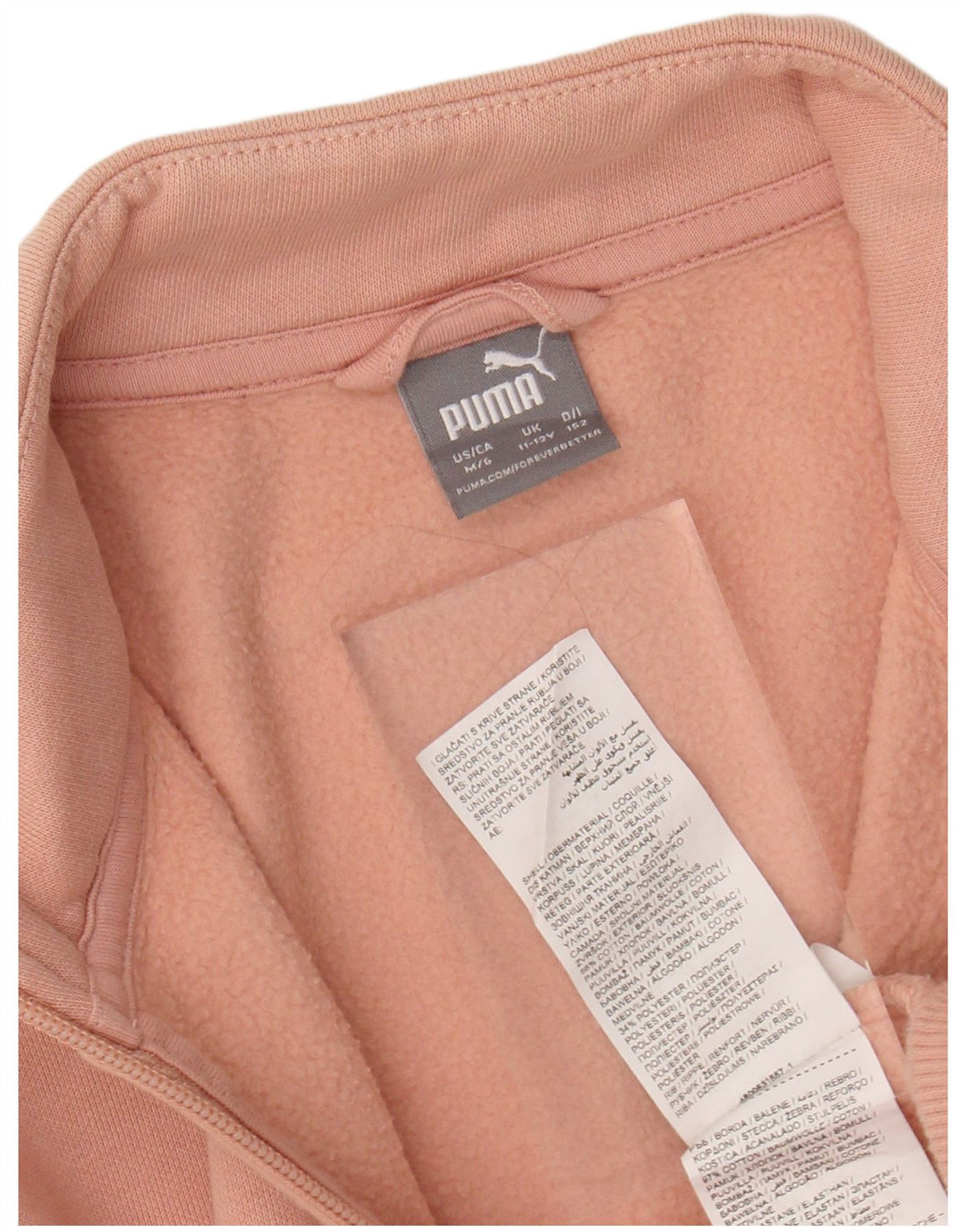 PUMA Mädchen-Trainingsanzug mit grafischem Oberteil, 11–12 Jahre, rosa Baumwolle