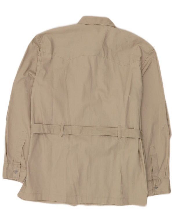 FLY TIME Herren-Militärhemd IT 52 Large Beige Baumwolle