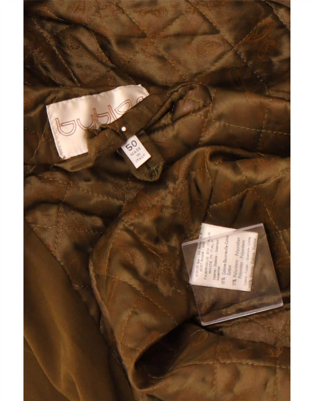 BYBLOS Herrenmantel IT 50 Large Khaki Baumwolle