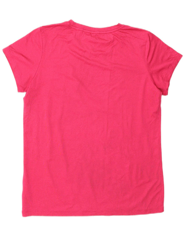 Reebok Damen T-Shirt Top UK 14 Mittelrosa Polyester