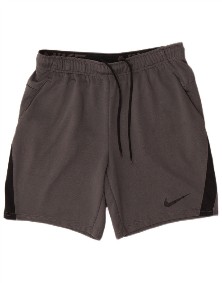 Nike Herren Dri Fit Sportshorts Mittelgraues Colourblock-Polyester