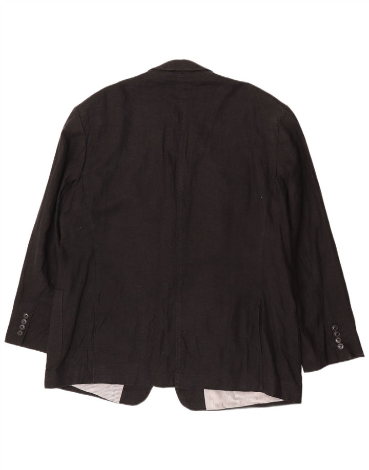 Marks & Spencer Herren-Blazer mit 2 Knöpfen, UK 48, 2XL, schwarzes Leinen